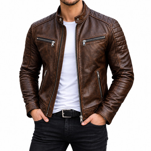Men genuine leather cafe - men's,